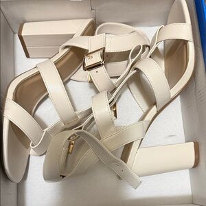 Elegant Cream Strappy Heels